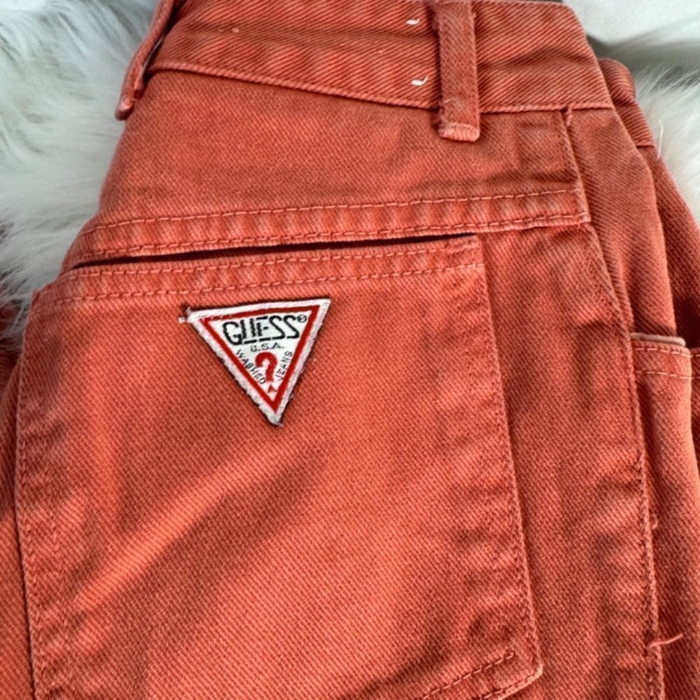 Georges Marciano For Guess 80's Vintage Orange High Rise Ankle Zip Jeans‎ Sz 29 - Picture 9 of 9